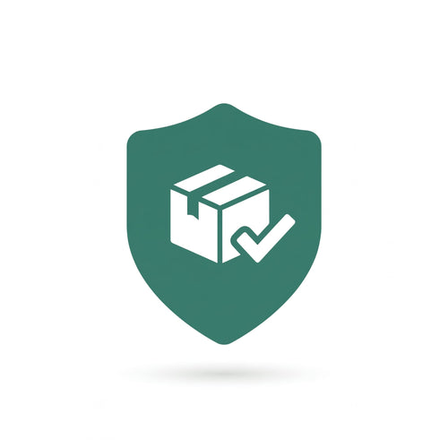 Protección de envío para tu pedido SniffPad: escudo verde con una caja y una palomita